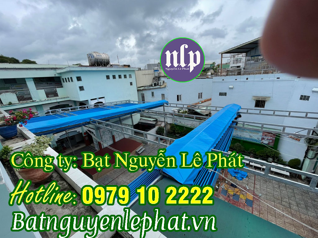 Xưởng May Ép Bạt Xếp Mái Hiên Che Tại Long An, Bạt Kéo Lượn Sóng Long An - May Bạt Kéo Di Động Long An