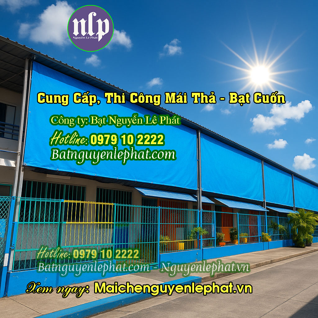Bạt Che Nắng Mưa Ngoài Trời Tự Cuốn Ở Long Thành